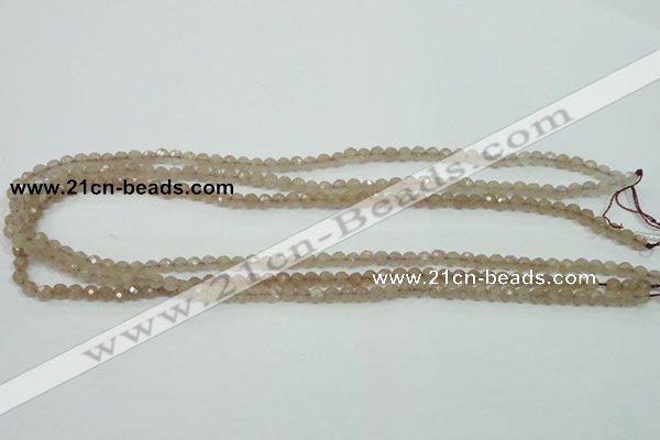 CBQ210 15.5 inches 4mm faceted round strawberry quartz beads