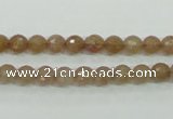 CBQ211 15.5 inches 6mm faceted round strawberry quartz beads