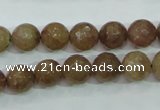 CBQ213 15.5 inches 10mm faceted round strawberry quartz beads