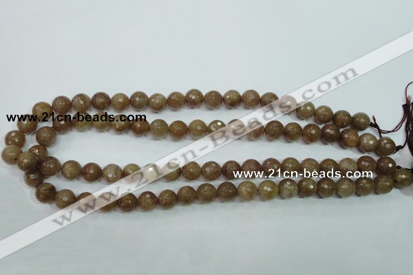 CBQ213 15.5 inches 10mm faceted round strawberry quartz beads