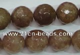 CBQ216 15.5 inches 16mm faceted round strawberry quartz beads