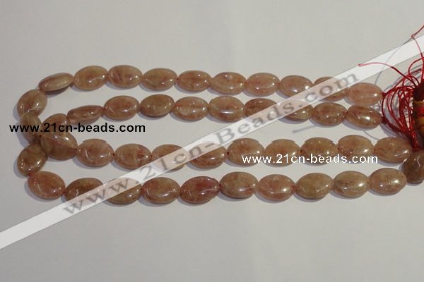 CBQ22 15.5 inches 13*18mm oval strawberry quartz beads wholesale