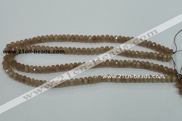 CBQ223 15.5 inches 5*8mm faceted rondelle strawberry quartz beads