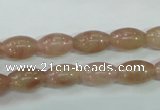 CBQ225 15.5 inches 8*12mm rice strawberry quartz beads