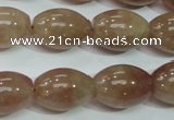 CBQ227 15.5 inches 13*18mm rice strawberry quartz beads