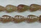 CBQ228 15.5 inches 10*16mm teardrop strawberry quartz beads