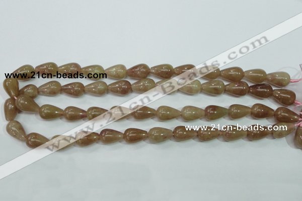 CBQ228 15.5 inches 10*16mm teardrop strawberry quartz beads