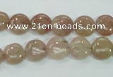 CBQ235 15.5 inches 10mm flat round strawberry quartz beads