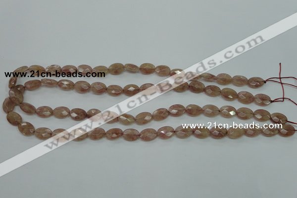 CBQ250 15.5 inches 8.5*12mm faceted oval strawberry quartz beads