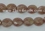 CBQ251 15.5 inches 10*12mm faceted oval strawberry quartz beads