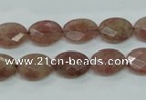 CBQ252 15.5 inches 10*14mm faceted oval strawberry quartz beads