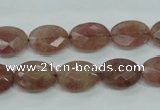 CBQ253 15.5 inches 12*16mm faceted oval strawberry quartz beads