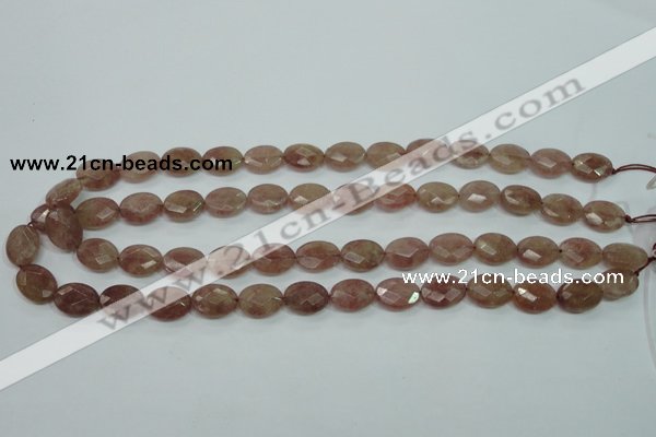 CBQ253 15.5 inches 12*16mm faceted oval strawberry quartz beads