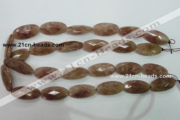 CBQ258 15.5 inches 15*30mm faceted marquise strawberry quartz beads