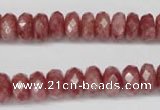 CBQ265 15.5 inches 5*10mm faceted rondelle strawberry quartz beads