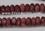 CBQ266 15.5 inches 6*10mm faceted rondelle strawberry quartz beads