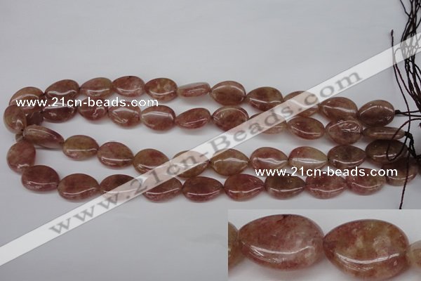 CBQ283 15.5 inches 13*18mm flat teardrop strawberry quartz beads