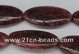 CBQ285 15.5 inches 20*40mm oval strawberry quartz beads