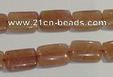 CBQ30 15.5 inches 10*14mm rectangle strawberry quartz beads