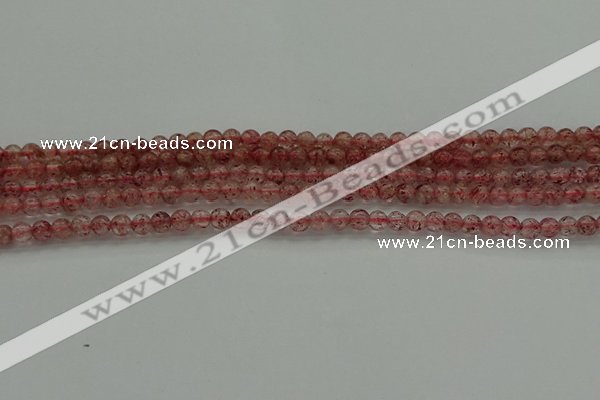 CBQ300 15.5 inches 4mm round natural strawberry quartz beads