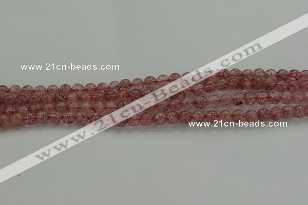 CBQ301 15.5 inches 6mm round natural strawberry quartz beads