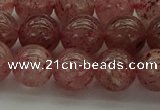 CBQ303 15.5 inches 10mm round natural strawberry quartz beads