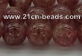 CBQ304 15.5 inches 12mm round natural strawberry quartz beads