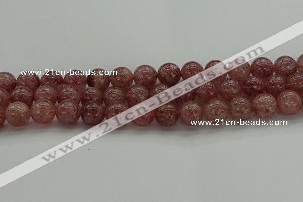 CBQ304 15.5 inches 12mm round natural strawberry quartz beads