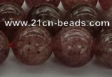 CBQ305 15.5 inches 14mm round natural strawberry quartz beads