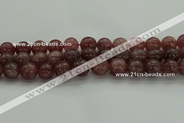 CBQ305 15.5 inches 14mm round natural strawberry quartz beads