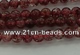 CBQ310 15.5 inches 4mm round natural strawberry quartz beads