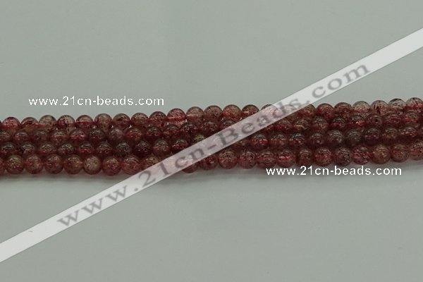 CBQ311 15.5 inches 6mm round natural strawberry quartz beads