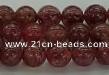 CBQ312 15.5 inches 8mm round natural strawberry quartz beads