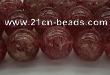 CBQ313 15.5 inches 10mm round natural strawberry quartz beads