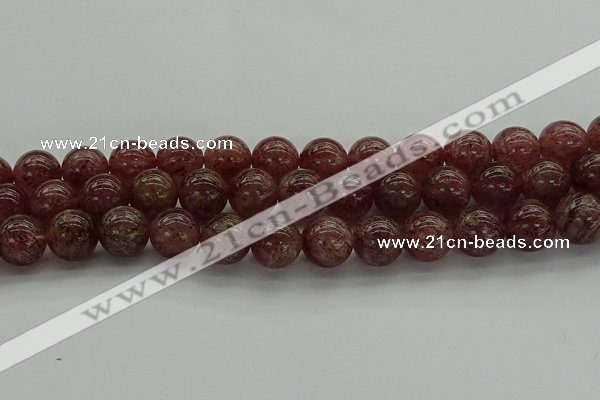 CBQ314 15.5 inches 12mm round natural strawberry quartz beads