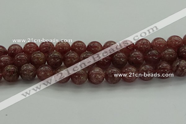 CBQ315 15.5 inches 14mm round natural strawberry quartz beads