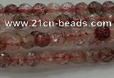 CBQ320 15.5 inches 4mm faceted round strawberry quartz beads