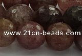 CBQ325 15.5 inches 14mm faceted round strawberry quartz beads