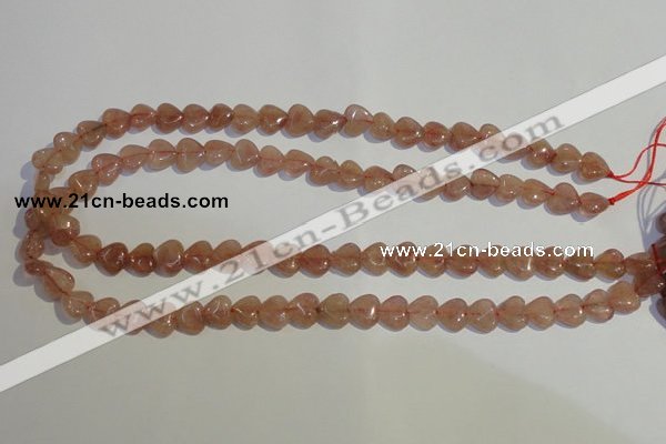 CBQ34 15.5 inches 10*10mm heart strawberry quartz beads wholesale
