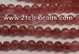 CBQ351 15.5 inches 6mm round natural strawberry quartz beads