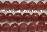 CBQ353 15.5 inches 10mm round natural strawberry quartz beads