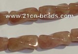 CBQ38 15.5 inches 10*22mm twisted strawberry quartz beads