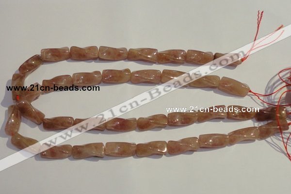 CBQ38 15.5 inches 10*22mm twisted strawberry quartz beads