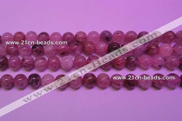 CBQ403 15 inches 10mm round natural strawberry quartz beads