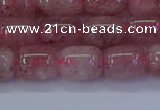 CBQ446 15.5 inches 10*12mm drum strawberry quartz beads