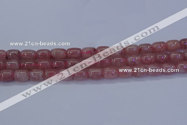 CBQ446 15.5 inches 10*12mm drum strawberry quartz beads