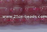 CBQ447 15.5 inches 10*14mm drum strawberry quartz beads