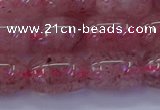 CBQ448 15.5 inches 12*16mm drum strawberry quartz beads