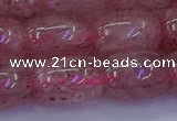 CBQ449 15.5 inches 13*18mm drum strawberry quartz beads