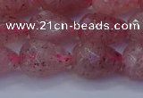 CBQ454 15.5 inches 12*16mm faceted teardrop strawberry quartz beads